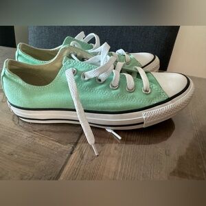 Converse shoes and light green colour.